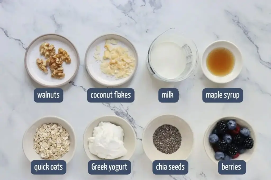 Ingredients for Chia Oat Pudding