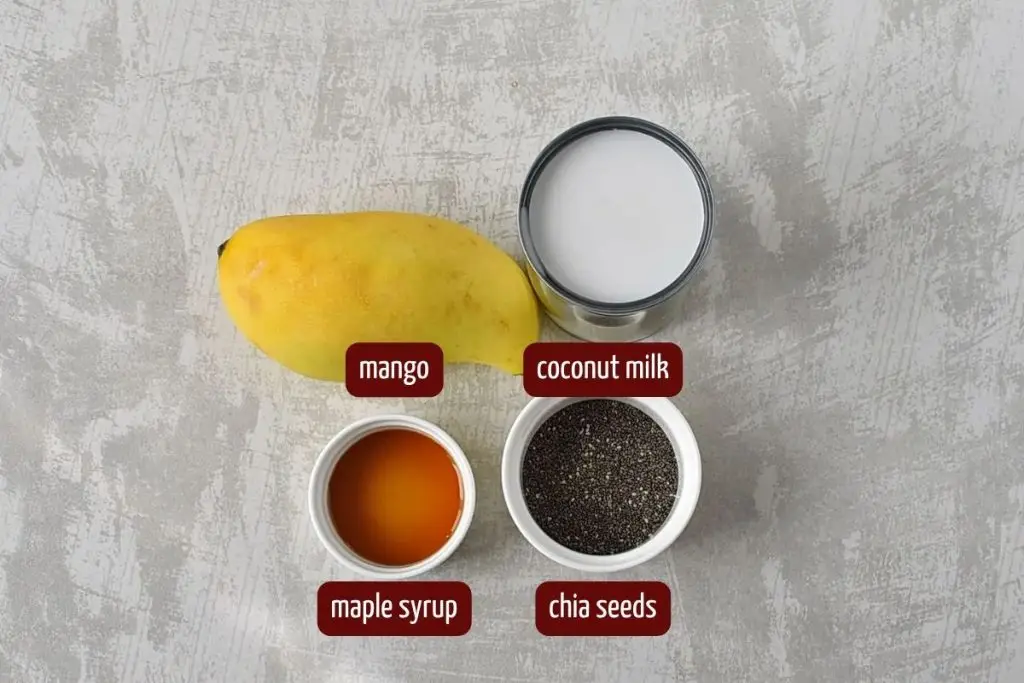 Ingredients for Mango Chia Pudding