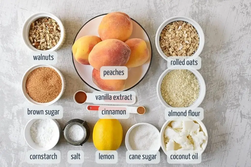 Ingredients for Peach Crisp