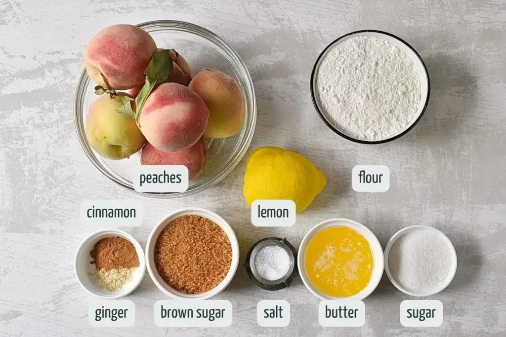 Ingredients for Peach Crumble