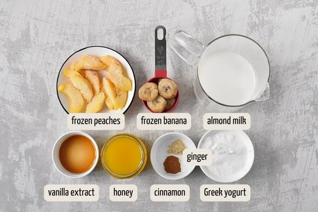 Ingredients for Peach Smoothie