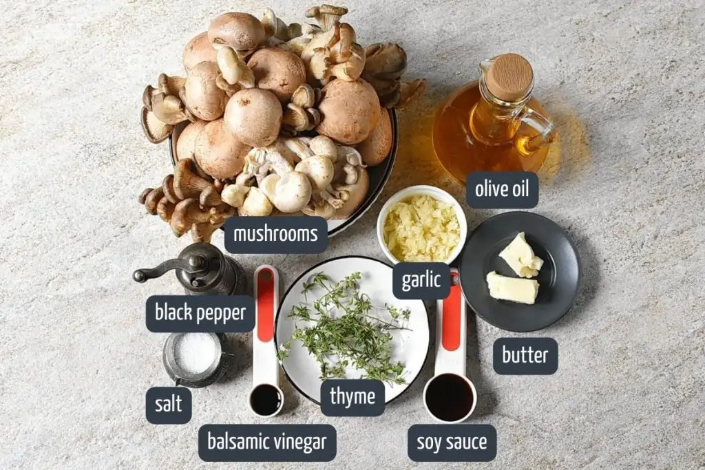 Ingredients for Sautéed Mushrooms
