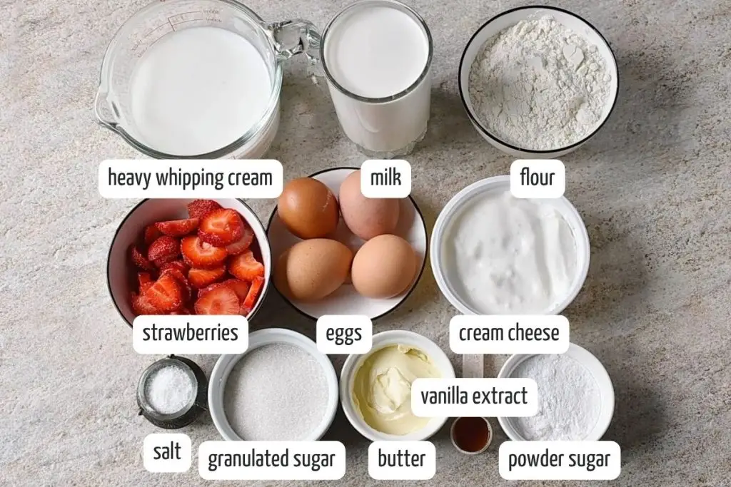 Ingredients for Strawberry Crepes