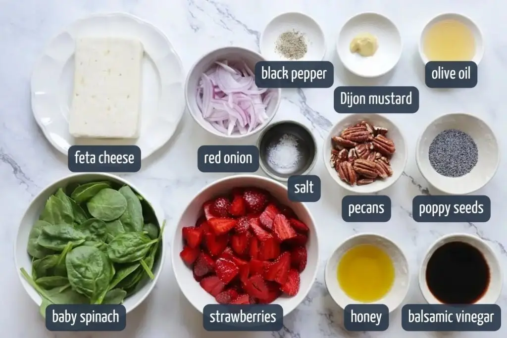 Ingredients for Strawberry Salad