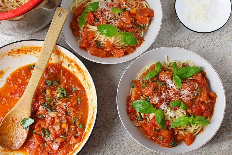 Step 5 - Tomato and Basil Pasta