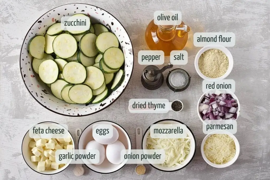 Ingredients for Zucchini Feta Pie