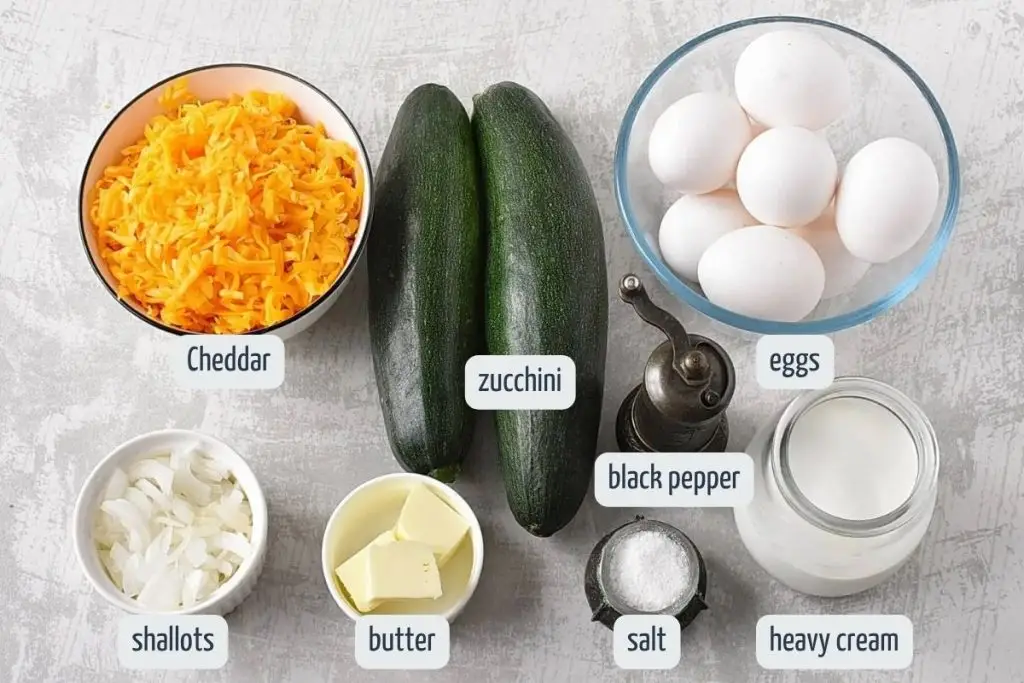 Ingredients for Zucchini Frittata