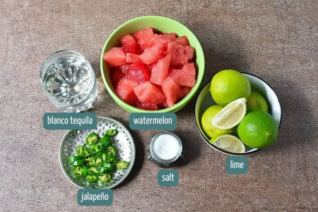 Ingredients for Watermelon Margarita