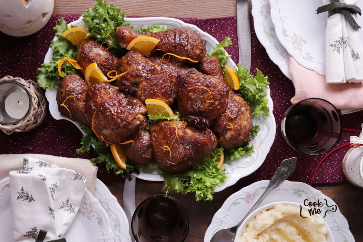Sticky Glazed Christmas Chicken